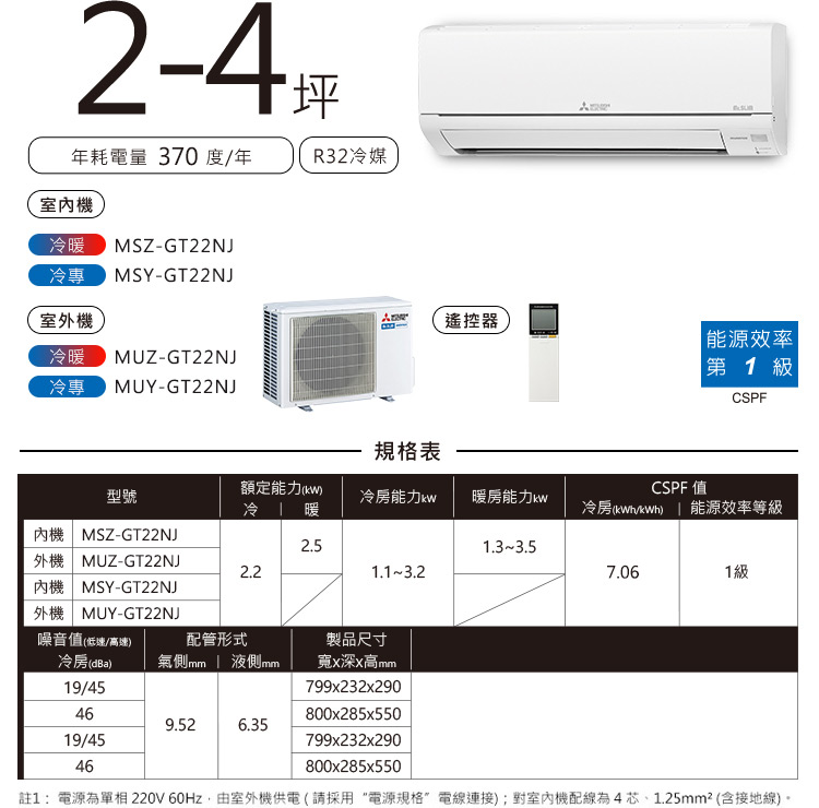 靜音大師GT MSZ-GT MSY-GT 2-4坪