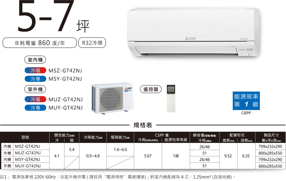 靜音大師GT MSZ-GT MSY-GT 5-7坪