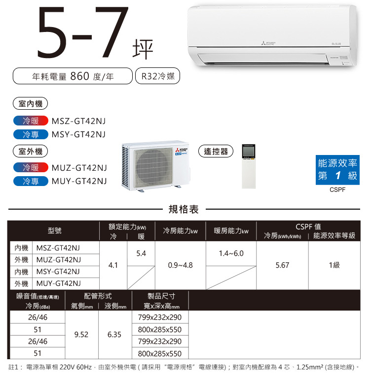 靜音大師GT MSZ-GT MSY-GT 5-7坪