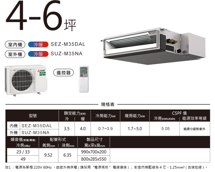 吊隱式 SEZ-KD 4-6坪